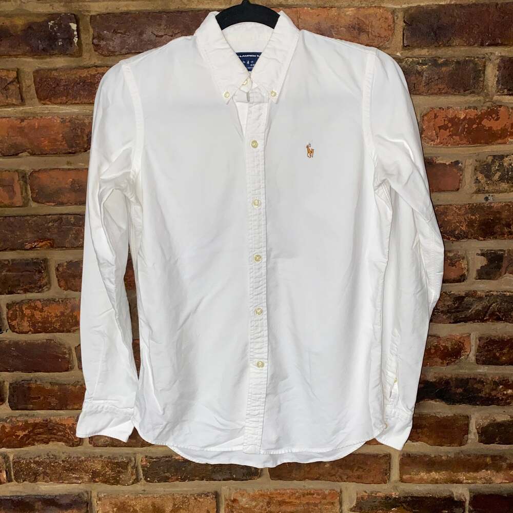 Ralph Lauren Sport Vintage Cotton Slim Fit Button Down Shirt Women's Size 4
